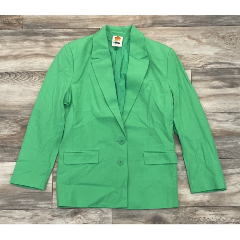 NWOT Farm Rio Women's Bright Green Longline Oversized Blazer - Size XS